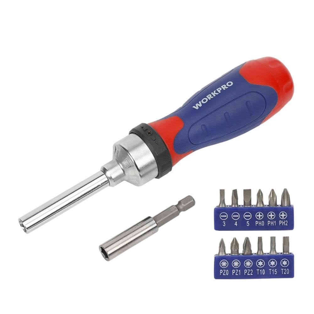 WORKPRO WP200524 14 Parça Profesyonel CR-V Cırcırlı Bits Tornavida Seti fiyatı