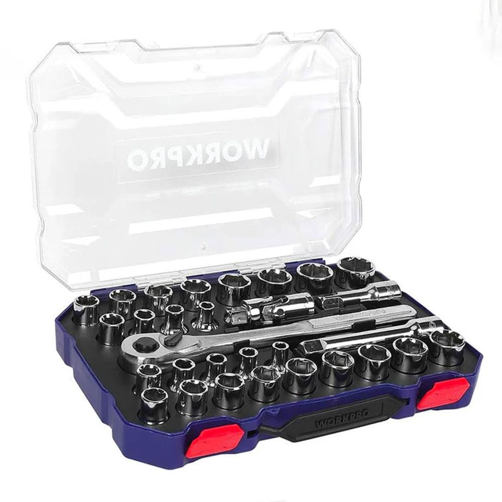 WORKPRO WP202525 30 Parça 1/2’’ CR-V Metrik/İnç Profesyonel Lokma Takımı fiyatı