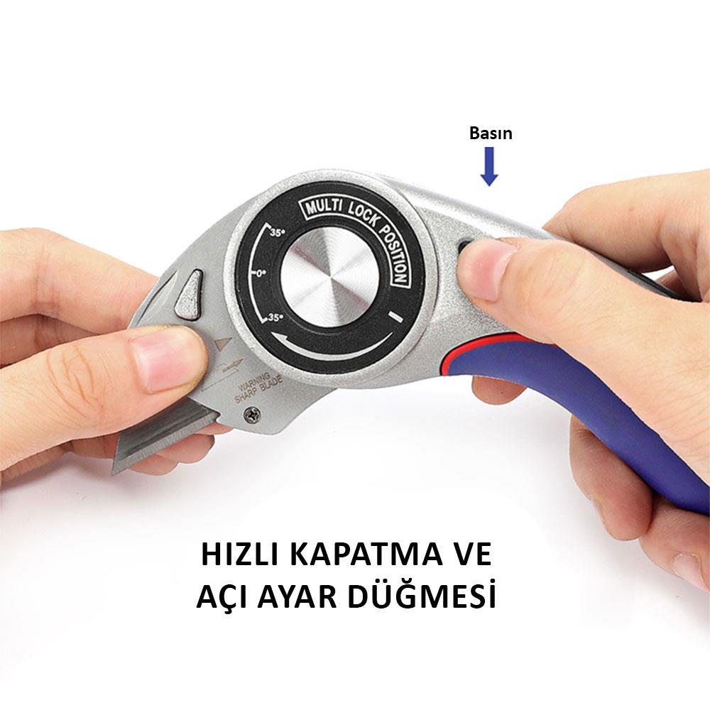 WORKPRO WP211013 Ağır Hizmet Alüminyum Gövde Açı Ayarlı Katlanır Rötuş Maket Bıçağı + 5 Adet Yedek Bıçak ne işe yarar