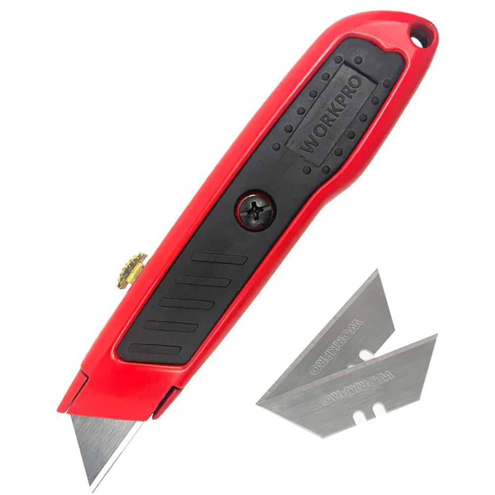 WORKPRO WP213005 Alüminyum Gövde Geri Çekilebilir Rötuş Maket Bıçağı + 3 Adet Yedek Bıçak fiyatı