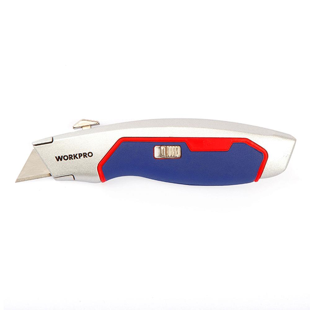 WORKPRO WP213011 Ağır Hizmet Alüminyum Gövde Geri Çekilebilir Rötuş Maket Bıçağı + 3 Adet Yedek Bıçak ne işe yarar
