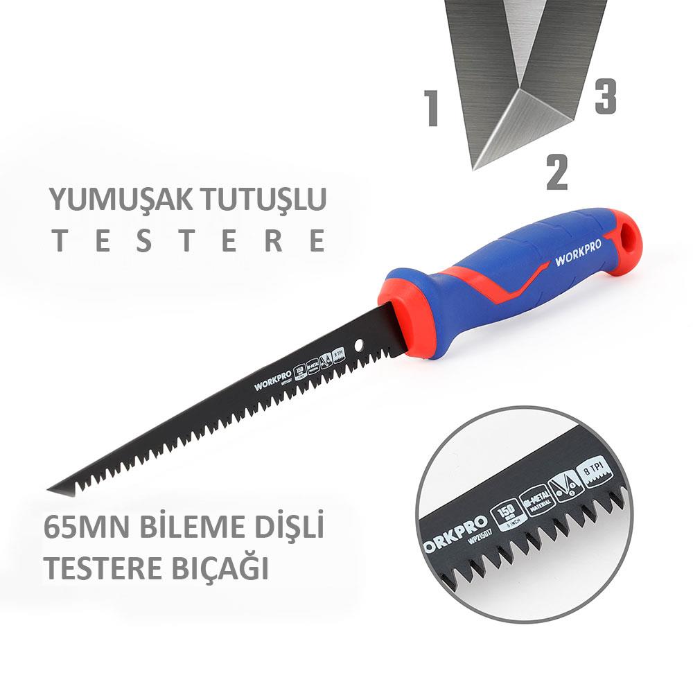 WORKPRO WP215017 150mm Hızlı Kesim Profesyonel BI-METAL Alçıpan Testeresi nasıl kullanılır