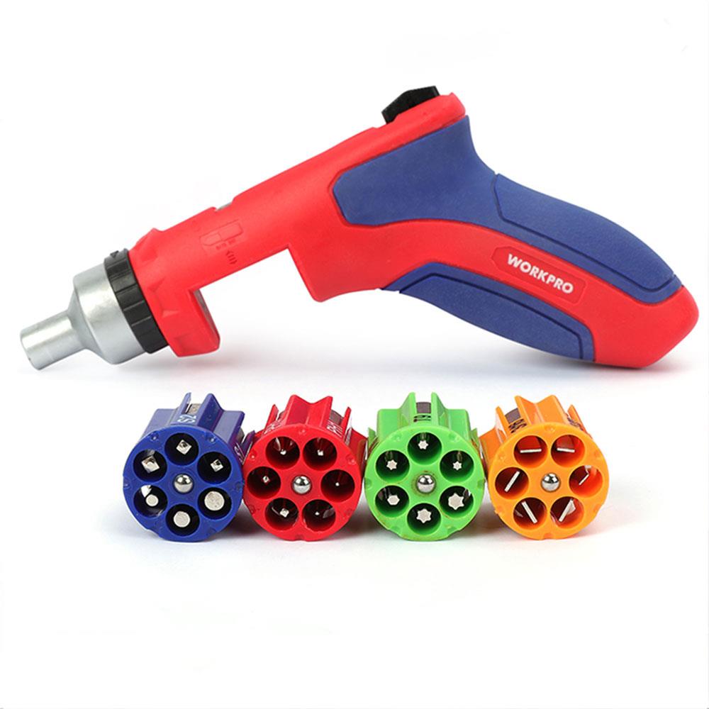 WORKPRO WP221048 24 Parça Profesyonel CR-V Kabzalı Cırcırlı Bits Tornavida Seti + Kemer Askılı Bez Taşıma Çantası nasıl kullanılır
