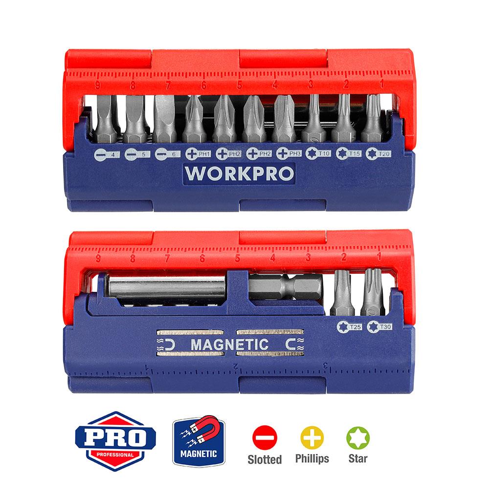 WORKPRO WP221062 13 Parça Manyetik CR-V Vidalama Bits Uç Seti fiyatı