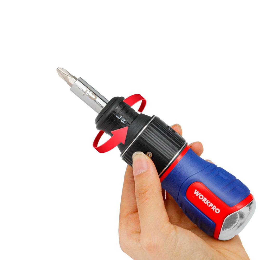 WORKPRO WP221071 6-IN-1 Profesyonel CR-V Cırcırlı Manyetik Topaç Tornavida Seti nasıl kullanılır