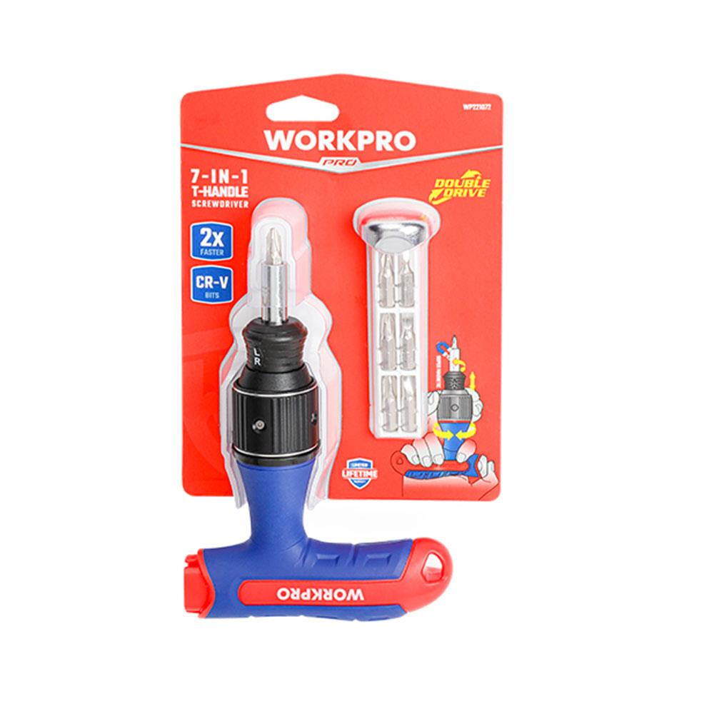WORKPRO WP221072 7-IN-1 Profesyonel CR-V T- Saplı Cırcırlı Manyetik Tornavida Seti ne işe yarar