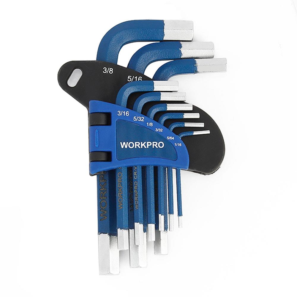 WORKPRO WP222014 9 Parça Kısa Boy CR-V Metrik Profesyonel Allen Anahtar Takımı fiyatı