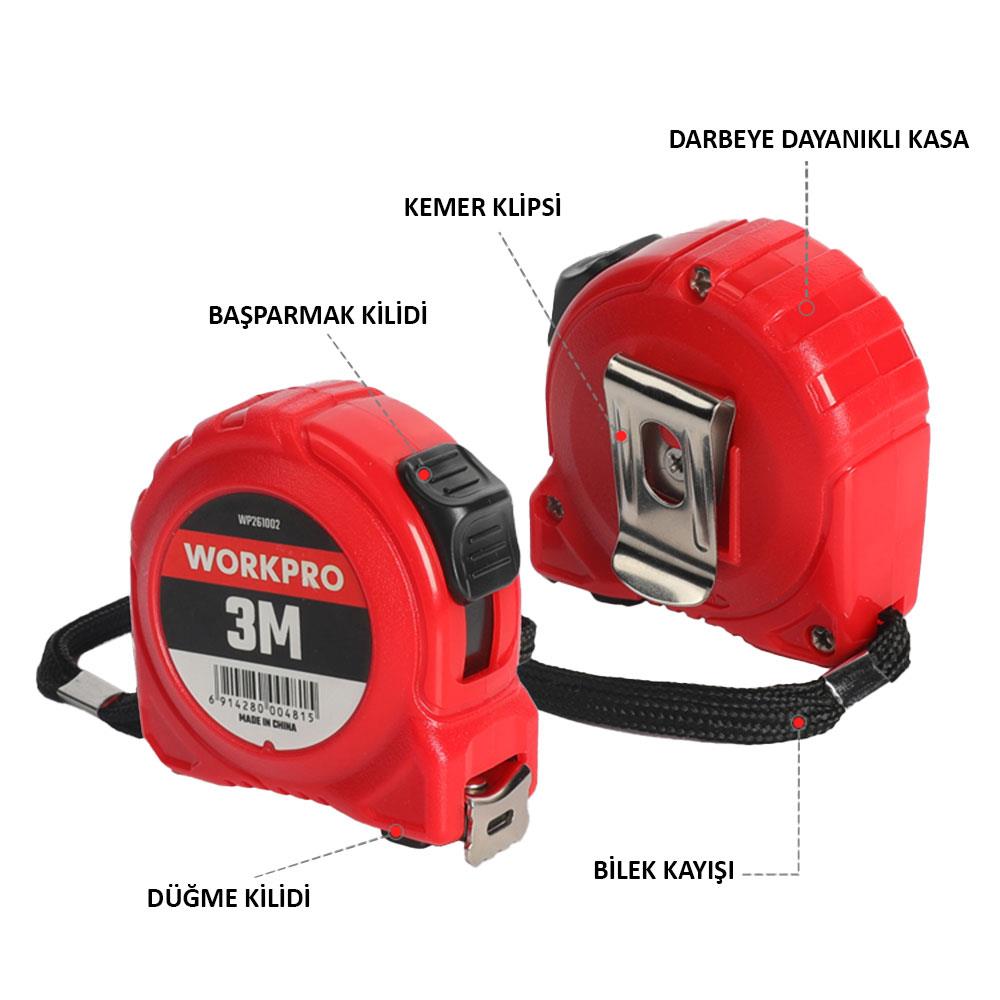 WORKPRO WP261002 3Mx16mm Beyaz Çelik Şerit Metre ne işe yarar