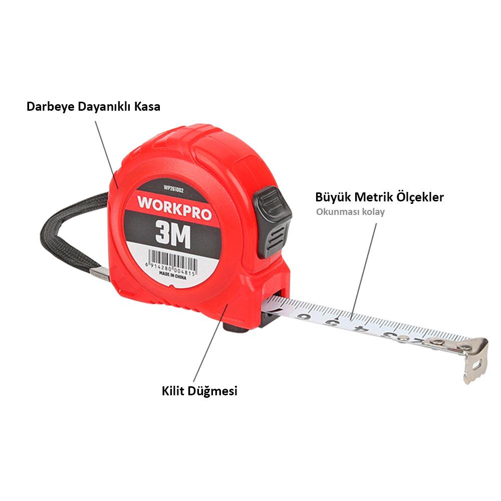 WORKPRO WP261002 3Mx16mm Beyaz Çelik Şerit Metre nereden bulurum