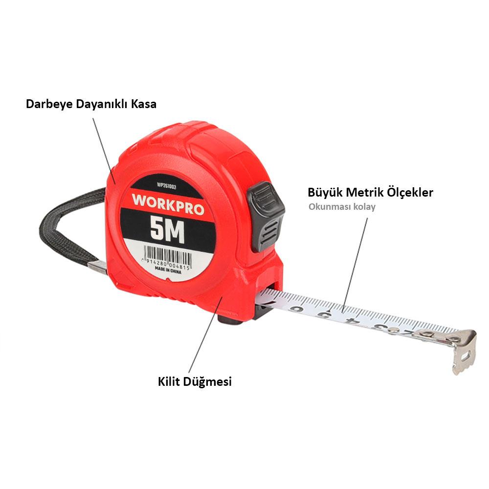 WORKPRO WP261003 5Mx19mm Beyaz Çelik Şerit Metre nereden bulurum