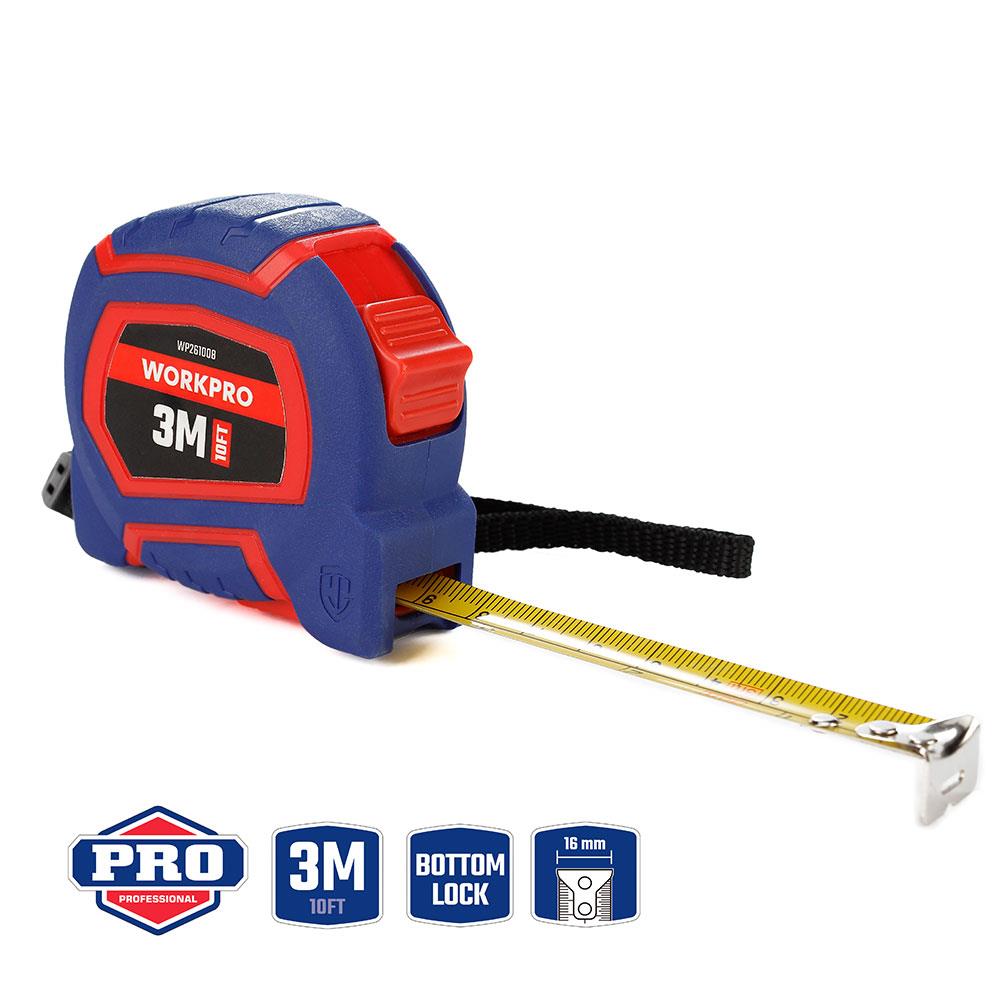 WORKPRO WP261008 3Mx16mm/10Ft. Naylon Kaplama Sarı Çelik Şerit Metre fiyatı