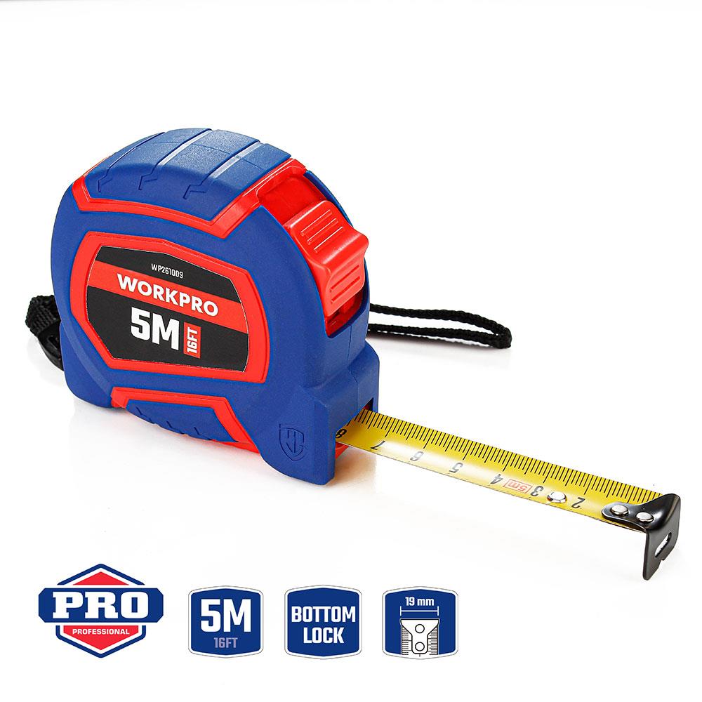 WORKPRO WP261009 5Mx19mm/16Ft. Naylon Kaplama Sarı Çelik Şerit Metre fiyatı
