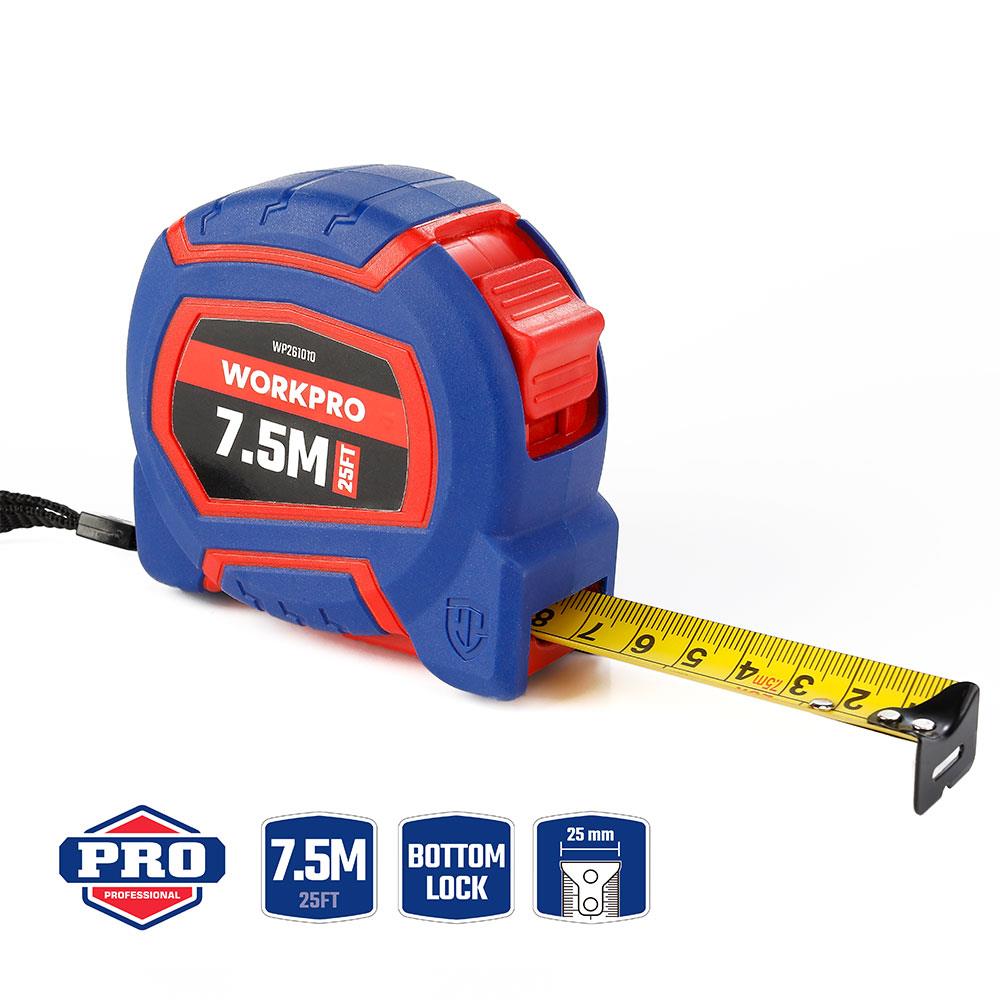 WORKPRO WP261010 7,5Mx25mm/25Ft. Naylon Kaplama Sarı Çelik Şerit Metre fiyatı