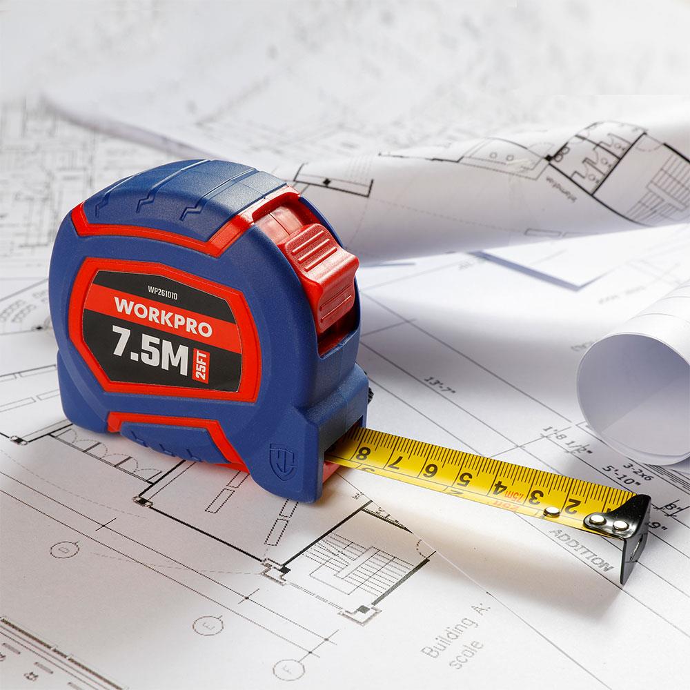 WORKPRO WP261010 7,5Mx25mm/25Ft. Naylon Kaplama Sarı Çelik Şerit Metre ne işe yarar