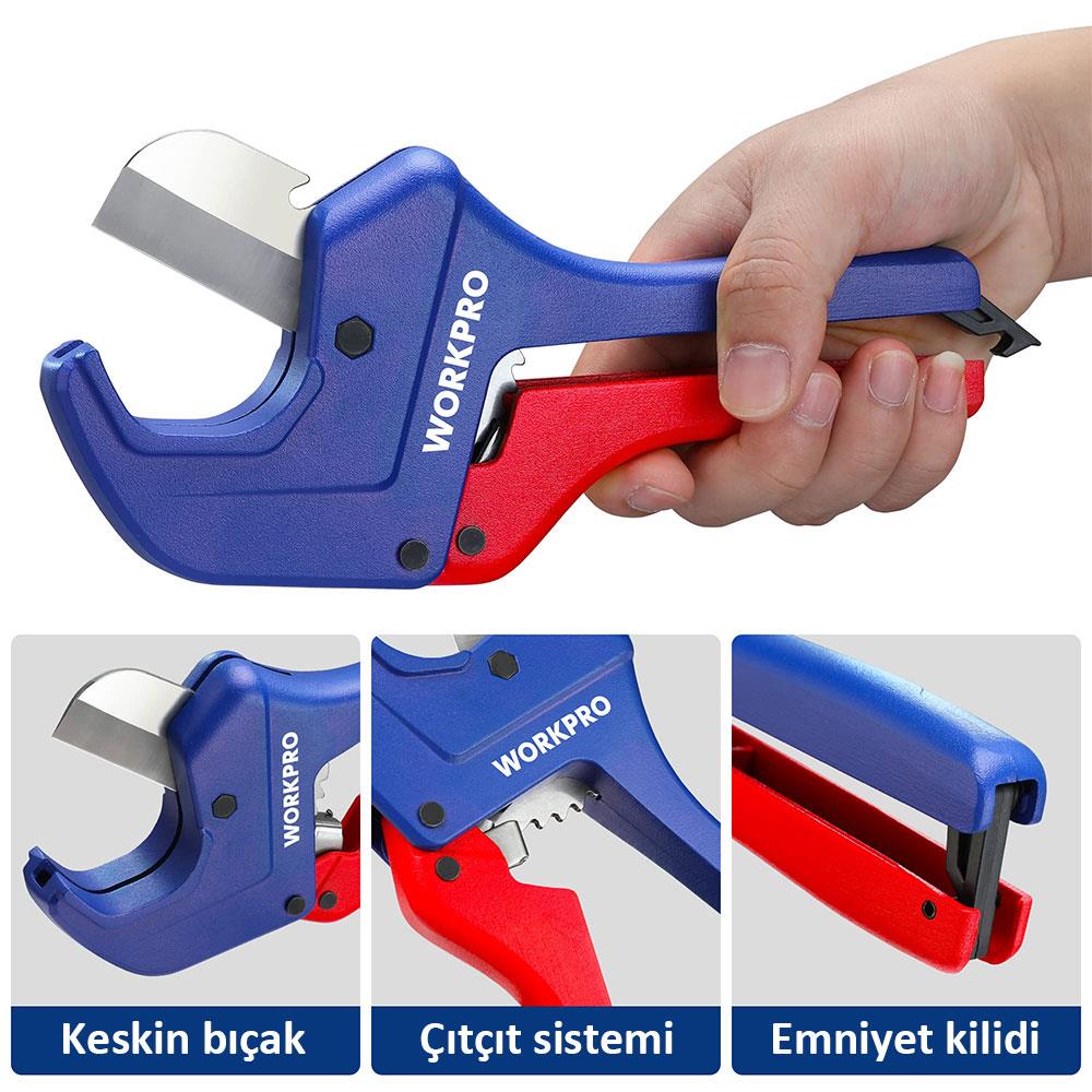 WORKPRO WP301006 42mm Profesyonel PPRC Plastik Boru Kesme Makası nasıl kullanılır