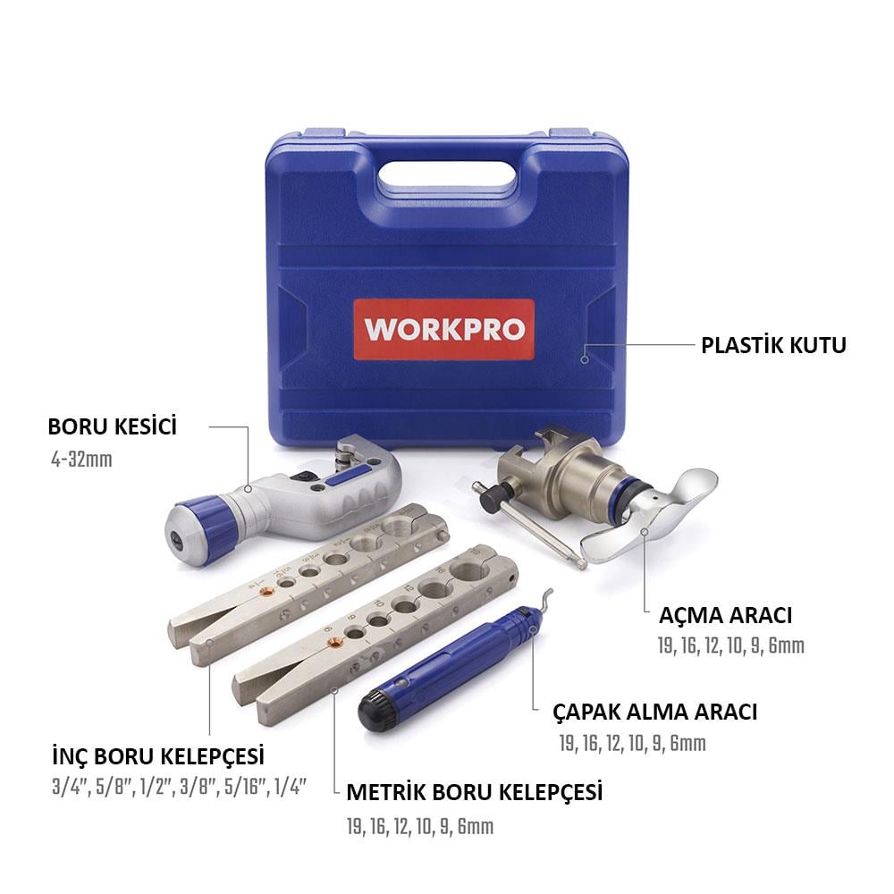 WORKPRO WP303001 5 Parça Profesyonel Havşa Takımı nasıl kullanılır