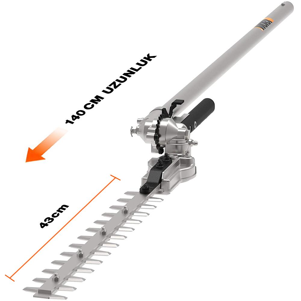 WORX WA0220 WG186E.1 ile Uyumlu 43CM Teleskobik Uzatmalı Açı Ayarlı Çit Budama Başlığı nasıl kullanılır