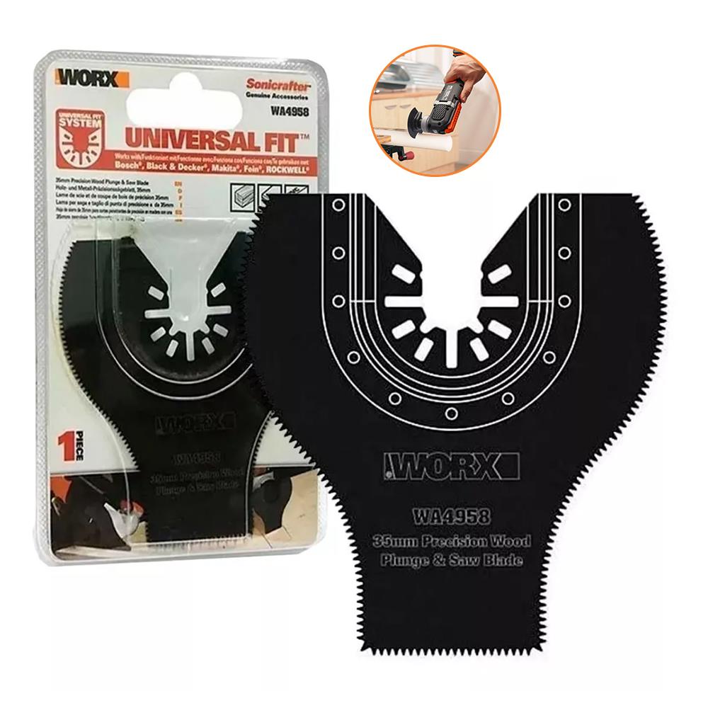 WORX WA4958 Çok Amaçlı Raspalama Makinası İçin 35x80mm 180˚ Ahşap, Fiberglas, PVC Universal Dalma/Kesme Bıçağı nasıl kullanılır