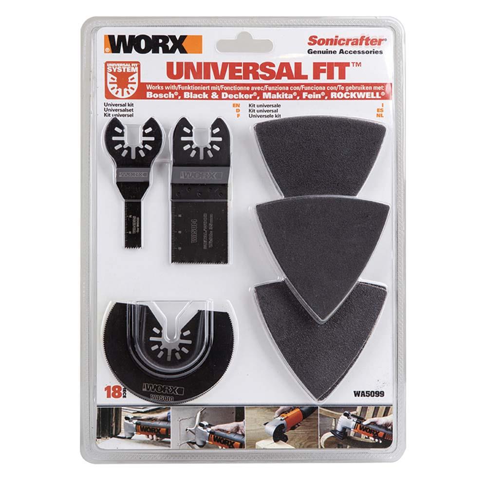 WORX WA5099 18 Parça Universal Metal, Ahşap Kesme ve Zımpara Kâğıdı Aksesuar Seti fiyatı