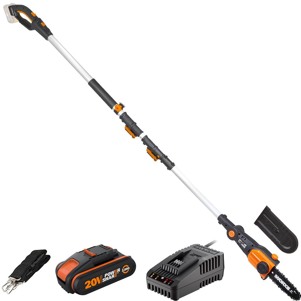 WORX WG349E 20Volt 2.0Ah Li-ion Tek Akülü 20CM Profesyonel Teleskobik Saplı Açı Ayarlı Zincirli Dal Budama fiyatı