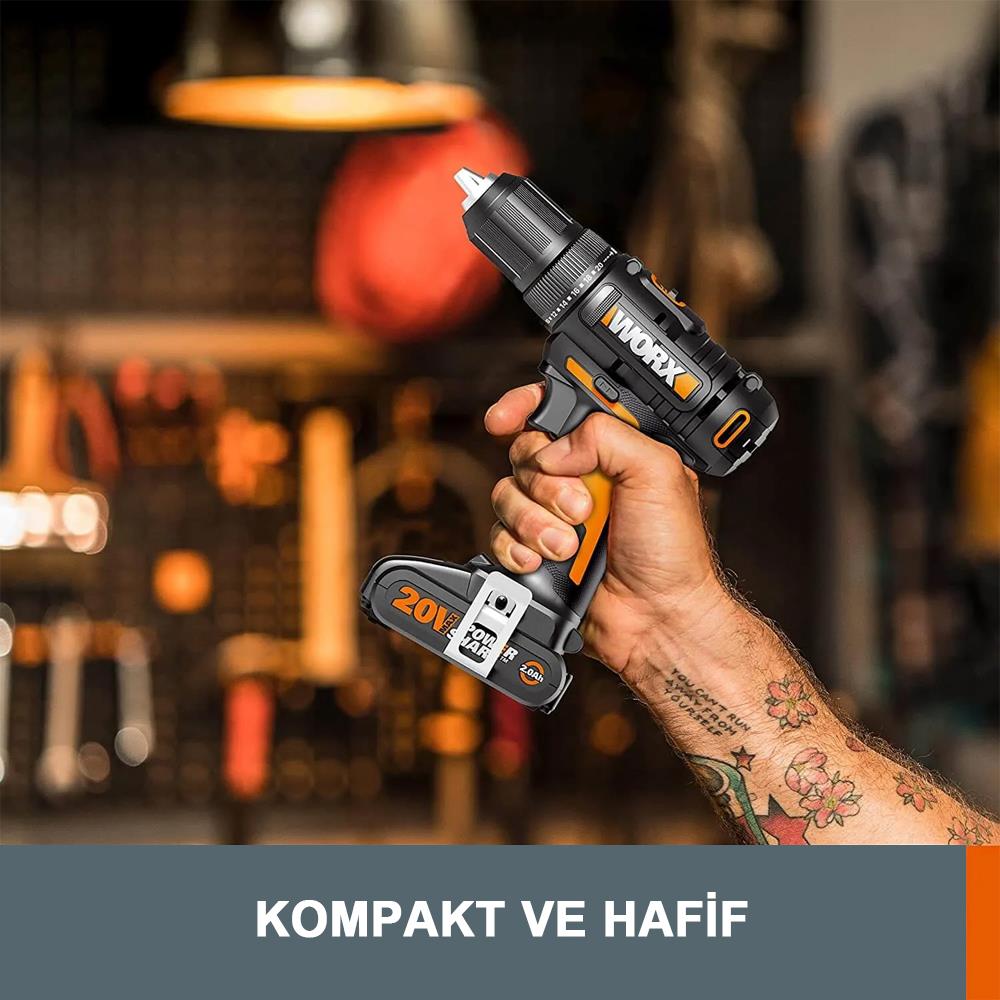 WORX WX108 20Volt/2.0Ah. Li-ion Çift Akülü Profesyonel Şarjlı Matkap ne işe yarar