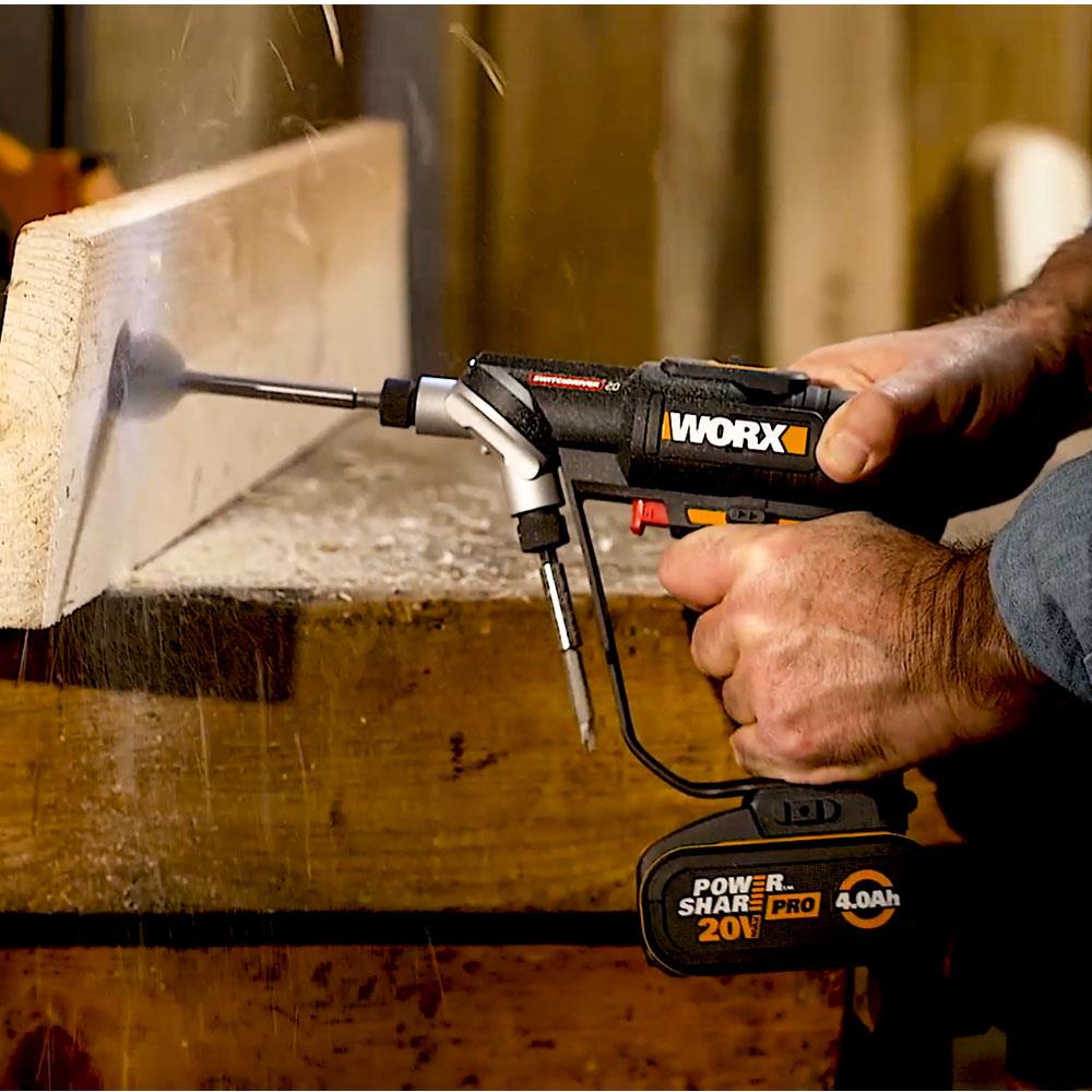 WORX WX177 20Volt/2.0Ah Li-ion Döner Kafa ve Çift Mandrenli Profesyonel Kömürsüz Şarjlı Matkap + 6 Parça Uç ne işe yarar