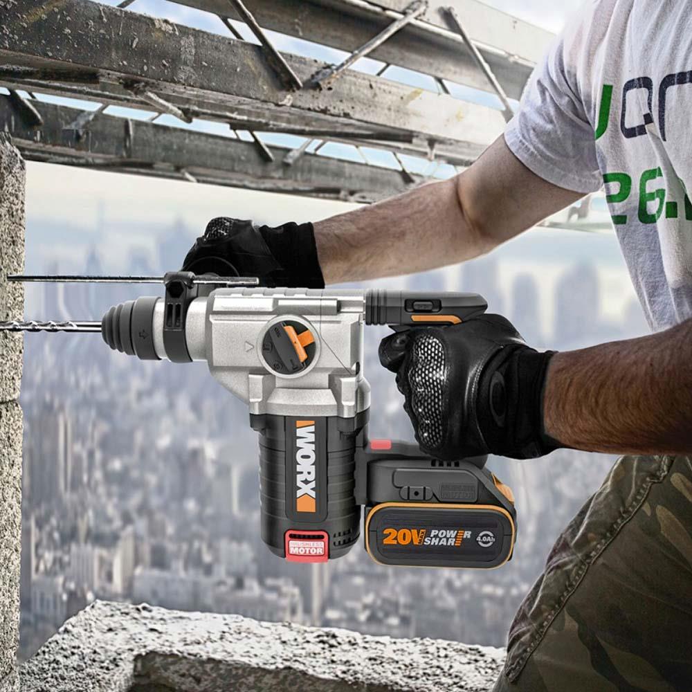 WORX WX380.9C 20Volt 2.0Ah. 2.2J Li-ion Tek Akülü Şarjlı Profesyonel SDS-Plus Pnömatik Kırıcı/Delici ne işe yarar