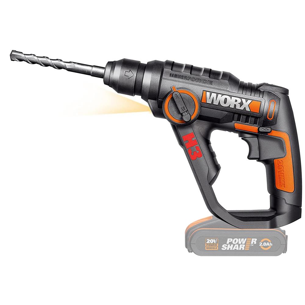 WORX WX390.9 20Volt 1.2J Profesyonel SDS-Plus Pnömatik Şarjlı Matkap + 8 Adet Uç + Mandren (Akü Dahil Değildir) nasıl kullanılır