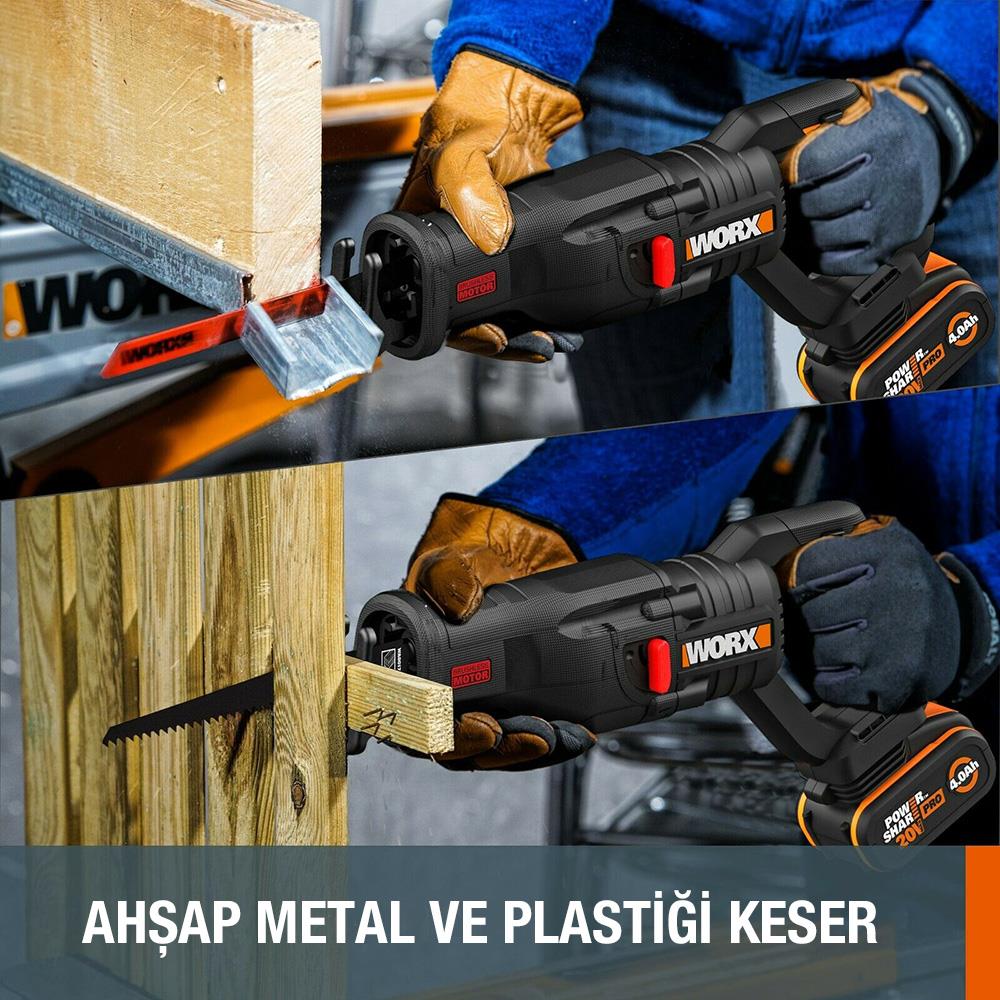 WORX WX516 20Volt 4.0Ah. Li-ion Kömürsüz Profesyonel Tilki Kuyruğu Testere ne işe yarar