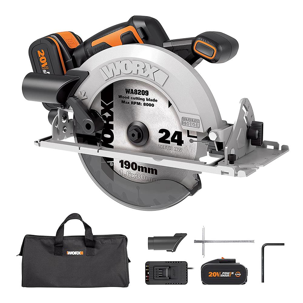 WORX WX520 20Volt 4.0Ah. Li-ion Kömürsüz Profesyonel Daire Testere fiyatı