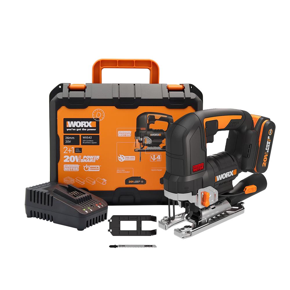 WORX WX542 20Volt 2.5Ah. Li-ion Tek Akülü Profesyonel Kömürsüz Şarjlı Dekupaj Testere fiyatı