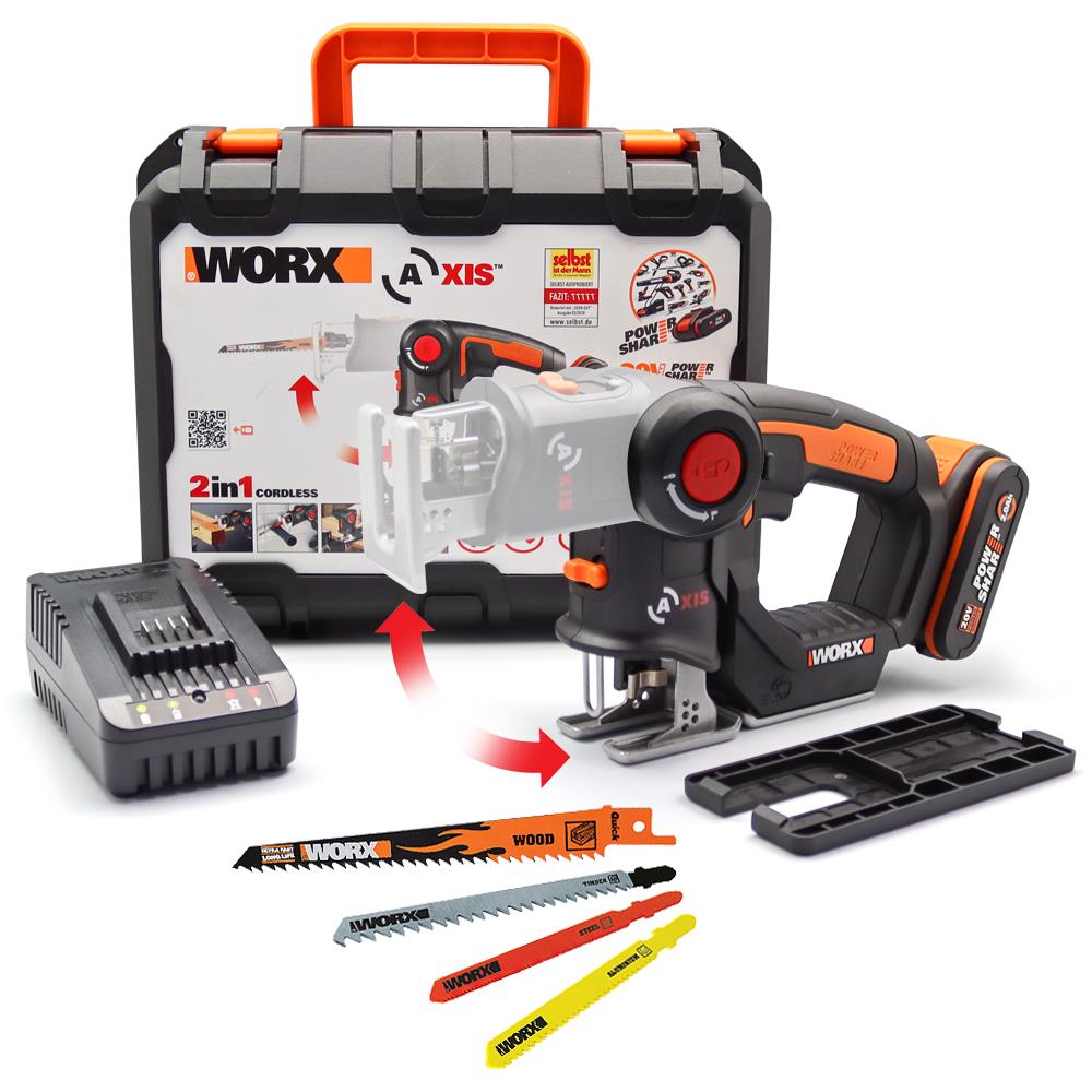 WORX WX550 20Volt 2.0Ah. Li-ion Profesyonel Dekupaj ve Tilki Kuyruğu Testere fiyatı