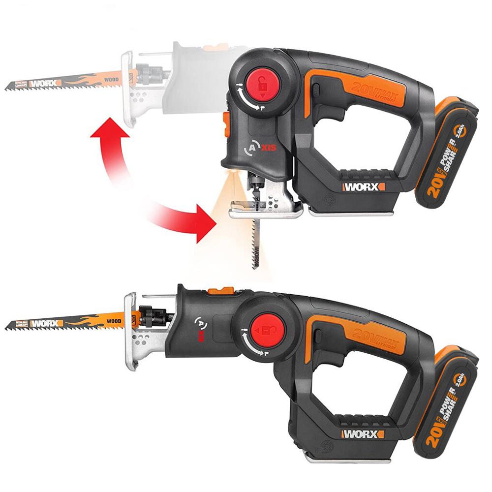 WORX WX550 20Volt 2.0Ah. Li-ion Profesyonel Dekupaj ve Tilki Kuyruğu Testere nasıl kullanılır