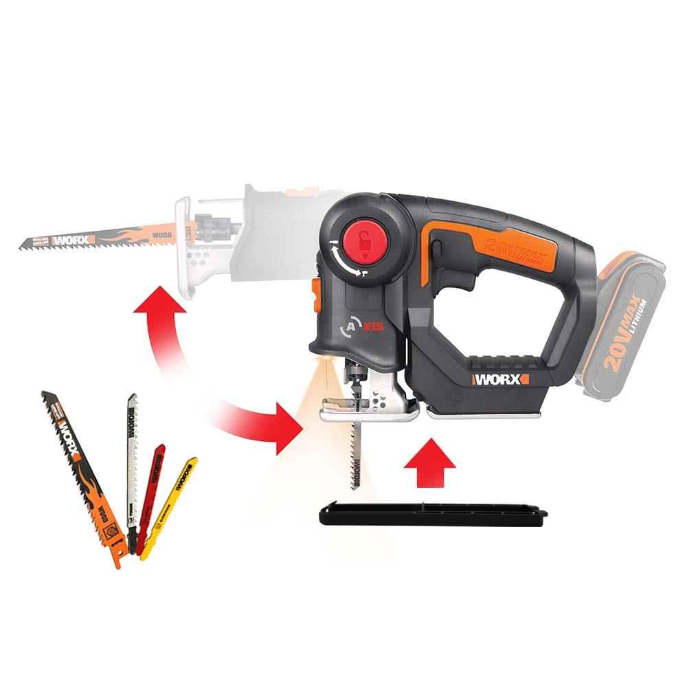 WORX WX550.9 20Volt Profesyonel Dekupaj ve Tilki Kuyruğu Testere (Akü Dahil Değildir) fiyatı