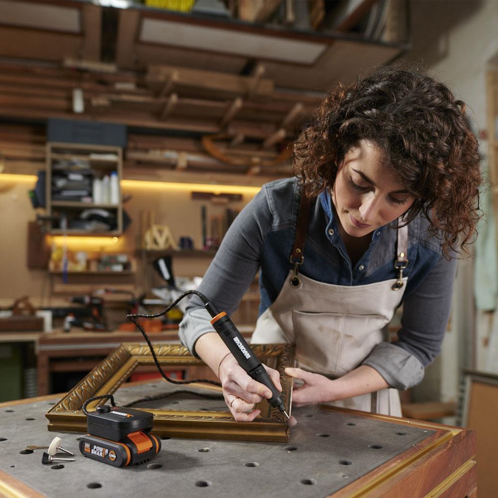 WORX WX739 MAKERX 20Volt 2.0Ah. Kömürsüz Profesyonel Kalem Tipi Devir Ayarlı Gravür Seti + 34 Parça aksesuar nasıl kullanılır