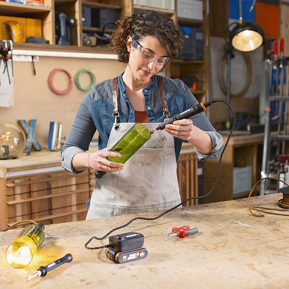 WORX WX739 MAKERX 20Volt 2.0Ah. Kömürsüz Profesyonel Kalem Tipi Devir Ayarlı Gravür Seti + 34 Parça aksesuar ne işe yarar