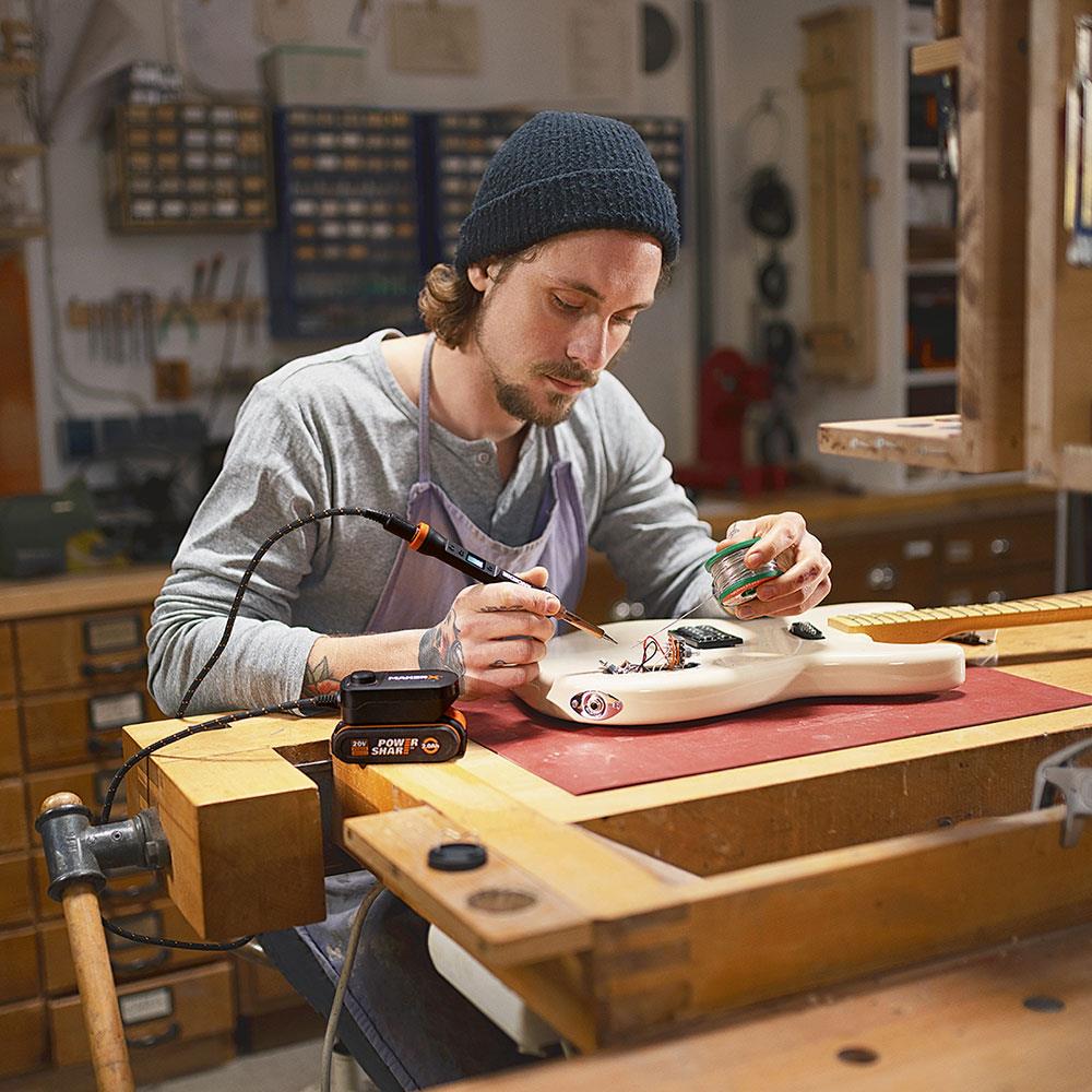 WORX WX744.9 MAKERX 20Volt Profesyonel Dijital Lehim Tabancası + 12 Aksesuar (Akü Dahil Değildir) nasıl kullanılır