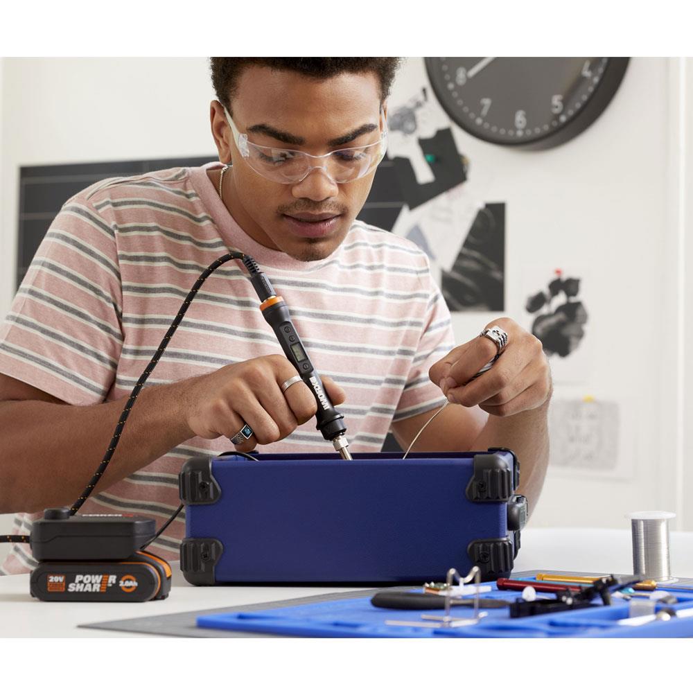WORX WX744.9 MAKERX 20Volt Profesyonel Dijital Lehim Tabancası + 12 Aksesuar (Akü Dahil Değildir) ne işe yarar