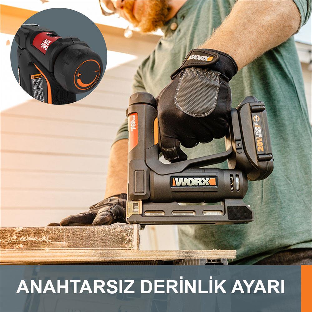 WORX WX843 Akülü Çivi - Zımba Çakma Tabancası 20 Volt Tek Akü fiyatı
