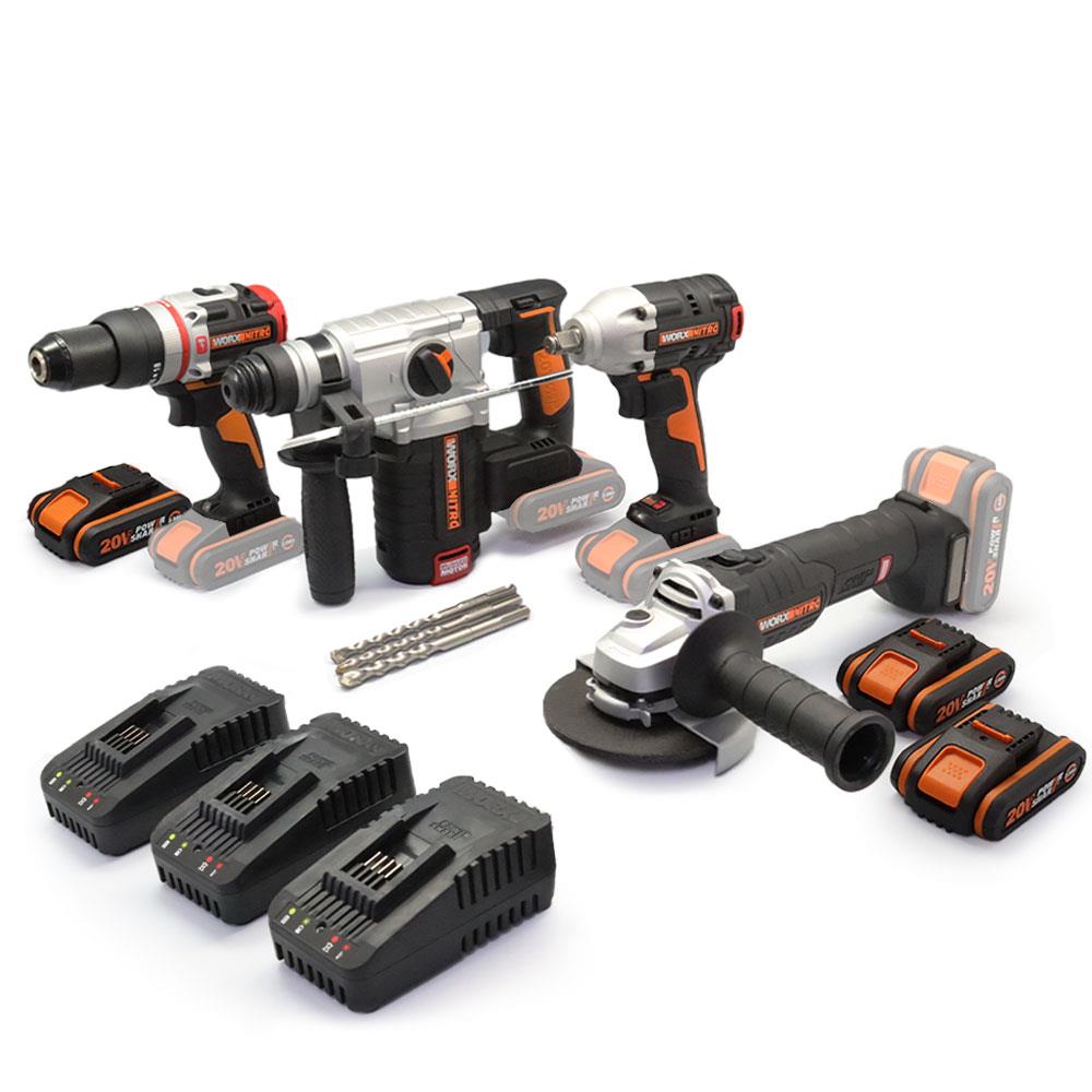 WORX WXKS5 WX354.9 + WX272.9 + WX380.9 + WX812.9 + WA3601 20V/2Ah Pro Kombo Set fiyatı
