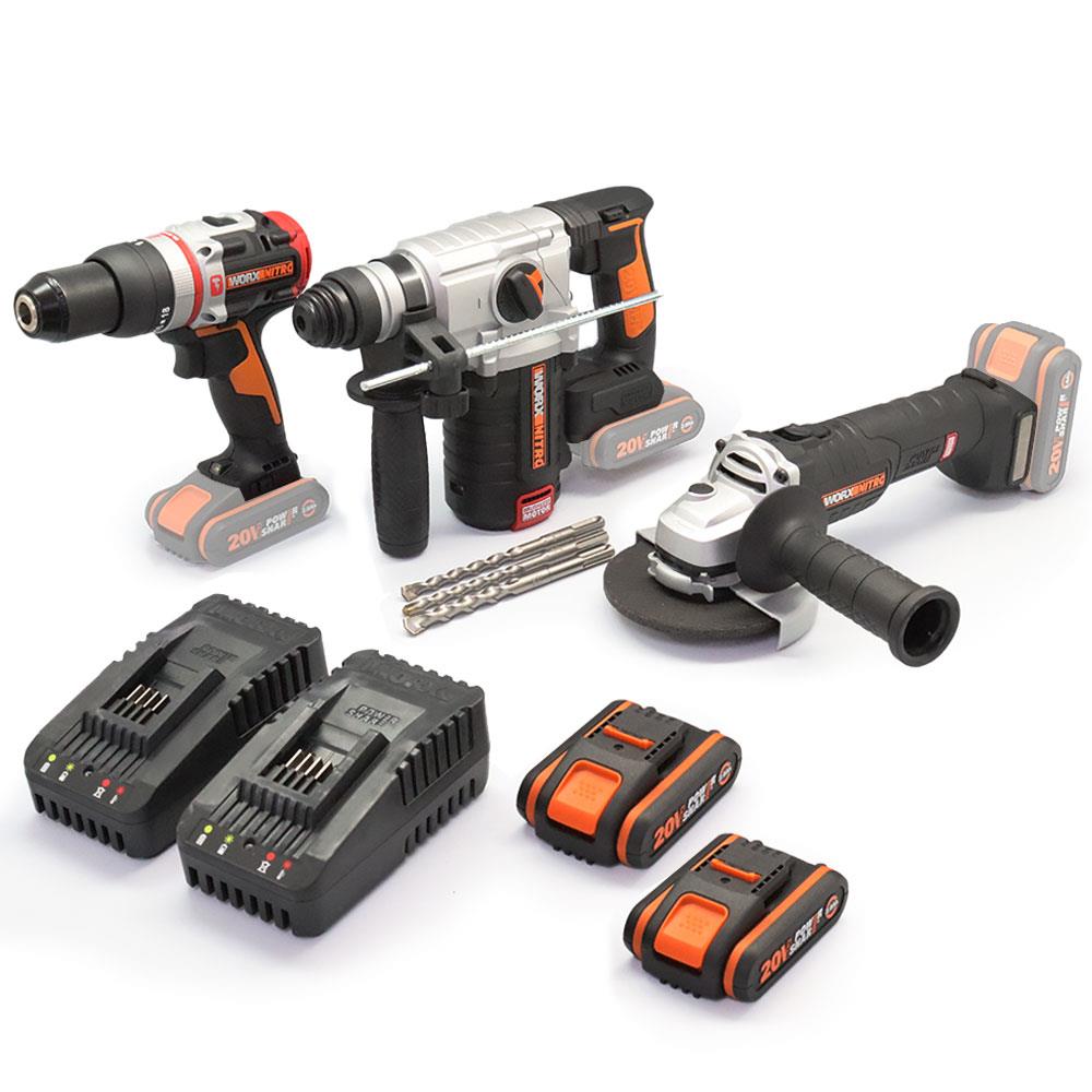 WORX WXKS6 WX354.9 + WX380.9 + WX812.9 + WA3601 20V/2Ah Pro Kombo Set fiyatı