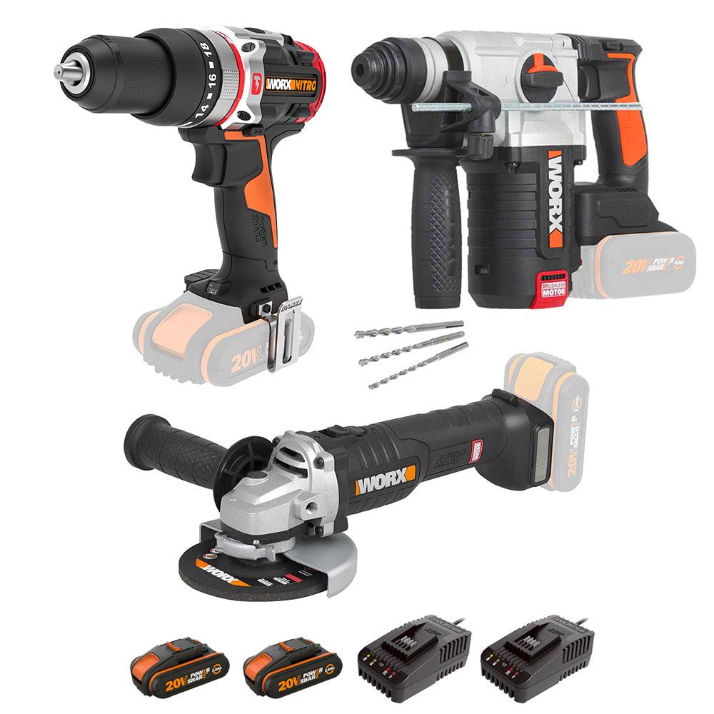 WORX WXKS6 WX354.9 + WX380.9 + WX812.9 + WA3601 20V/2Ah Pro Kombo Set nasıl kullanılır