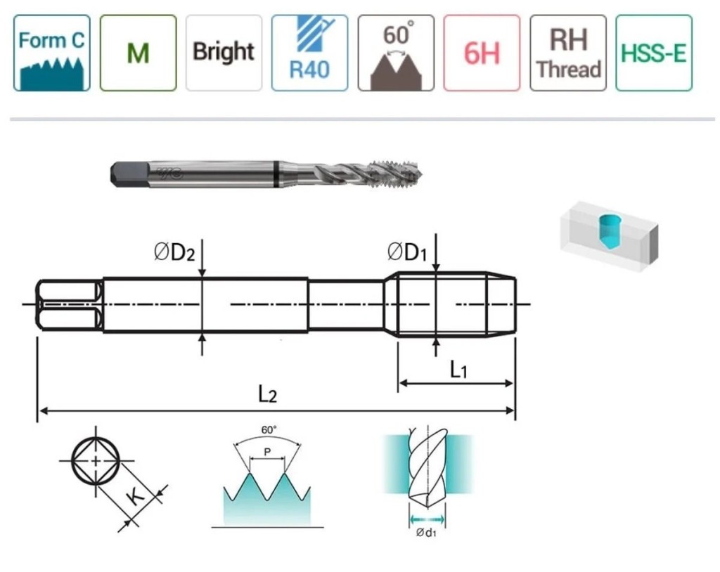 YG-1 Combo Helis Makina Klavuzu HSS-E Taşlanmış (Ölçü Seçiniz) nasıl kullanılır
