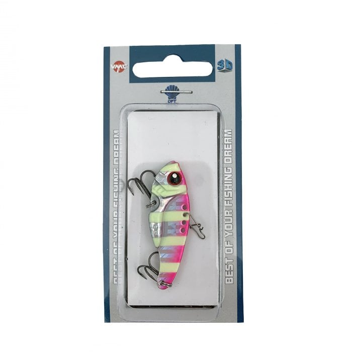 DFT Metal Vibrasyon Suni Yem 14g 5cm Pink Glow Zebra 7732