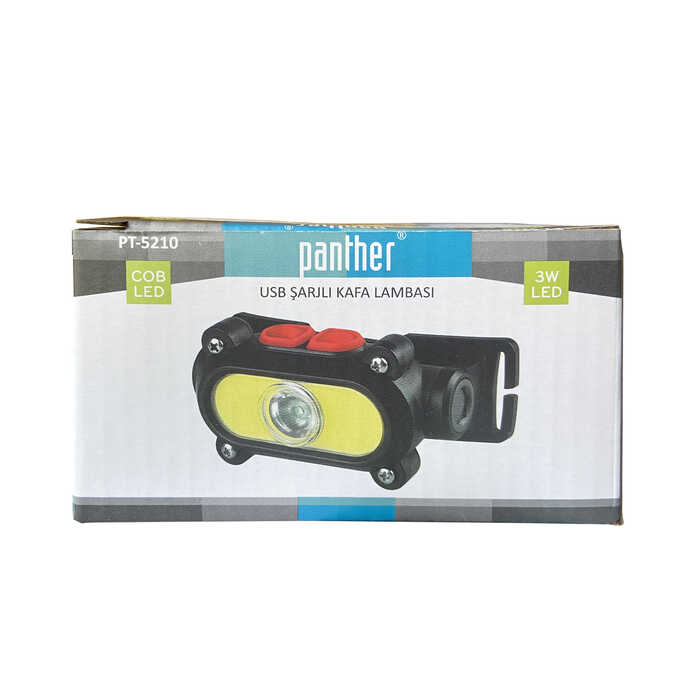 PANTHER USB Şarjlı COB LED Kafa Lambası 800 Lümen PT-5210