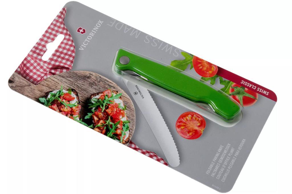 Victorinox 11cm Yeşil Katlanabilir Domates Bıçağı 6.7836.F4B Tırtıklı