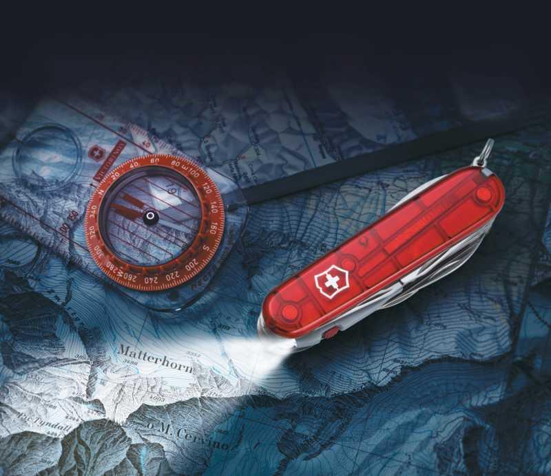 Victorinox Huntsman Lite 1.7915.T Şeffaf Kırmızı İsviçre Çakısı