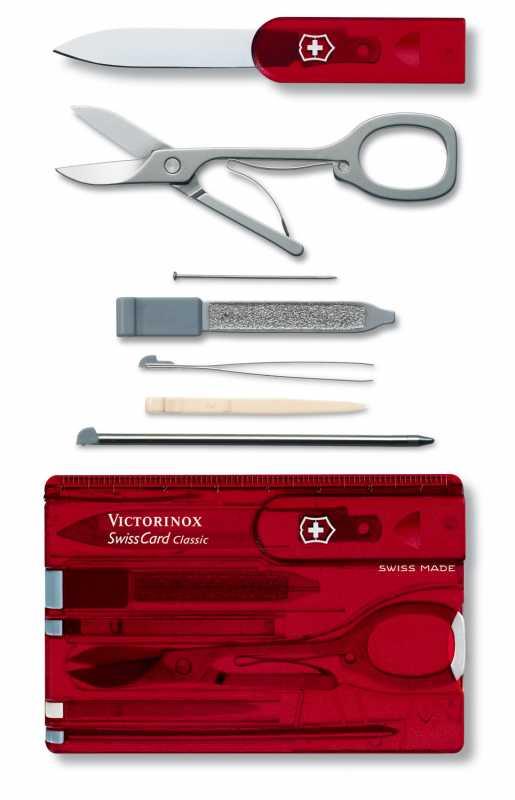 Victorinox SwissCard Classic Ruby 0.7100.T Şeffaf Kırmızı 10F