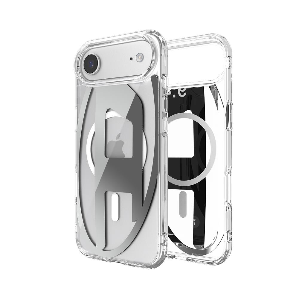 Diesel iPhone 17 Air Uyumlu Magsafe Destekli Oval D Metalik Kılıf - Gümüş