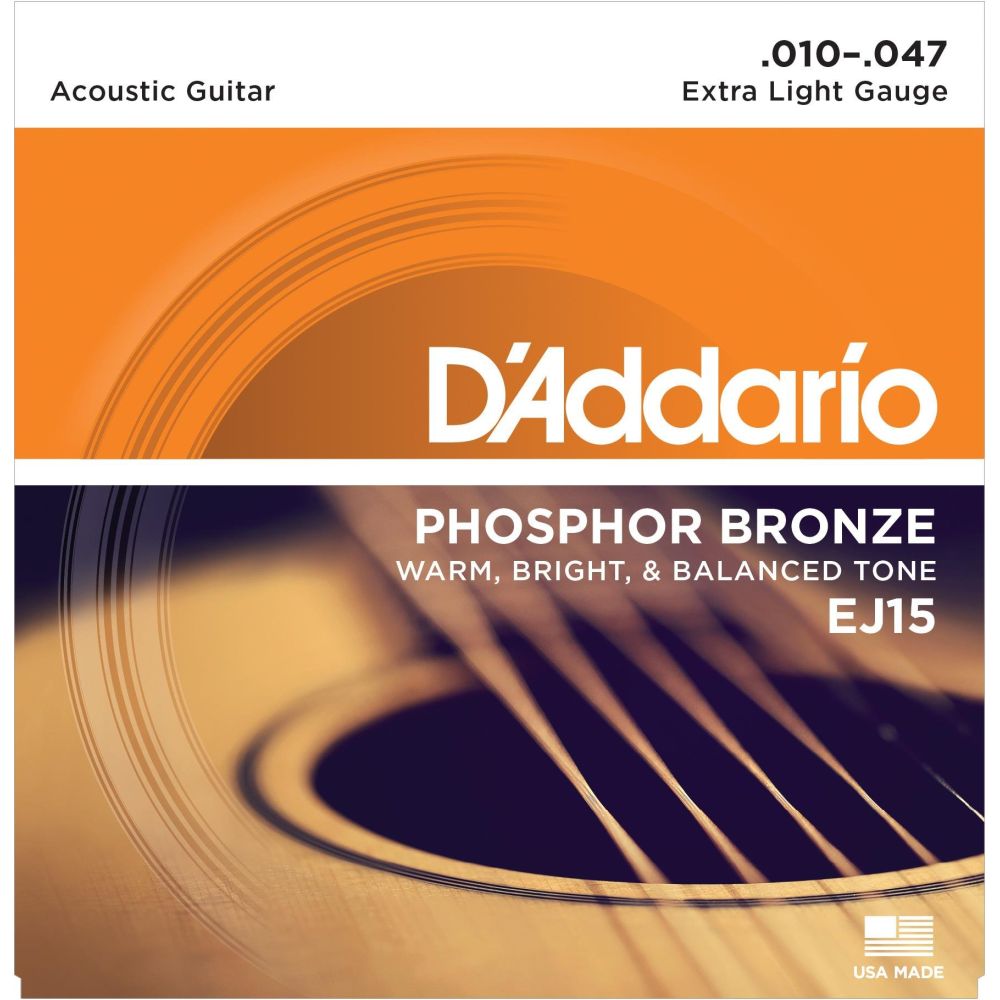 DADDARIO EJ15 AKUSTİK GİTAR TEL SETİ, 10-47, PHOSPHOR BRONZE, EXTRA LIGHT 2